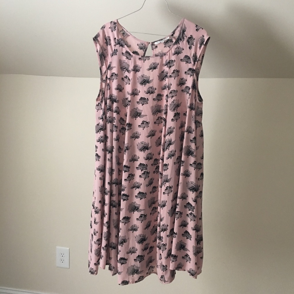 REBECCA MINKOFF Pink Print Sleeveless Swing Dress - Picture 1 of 8